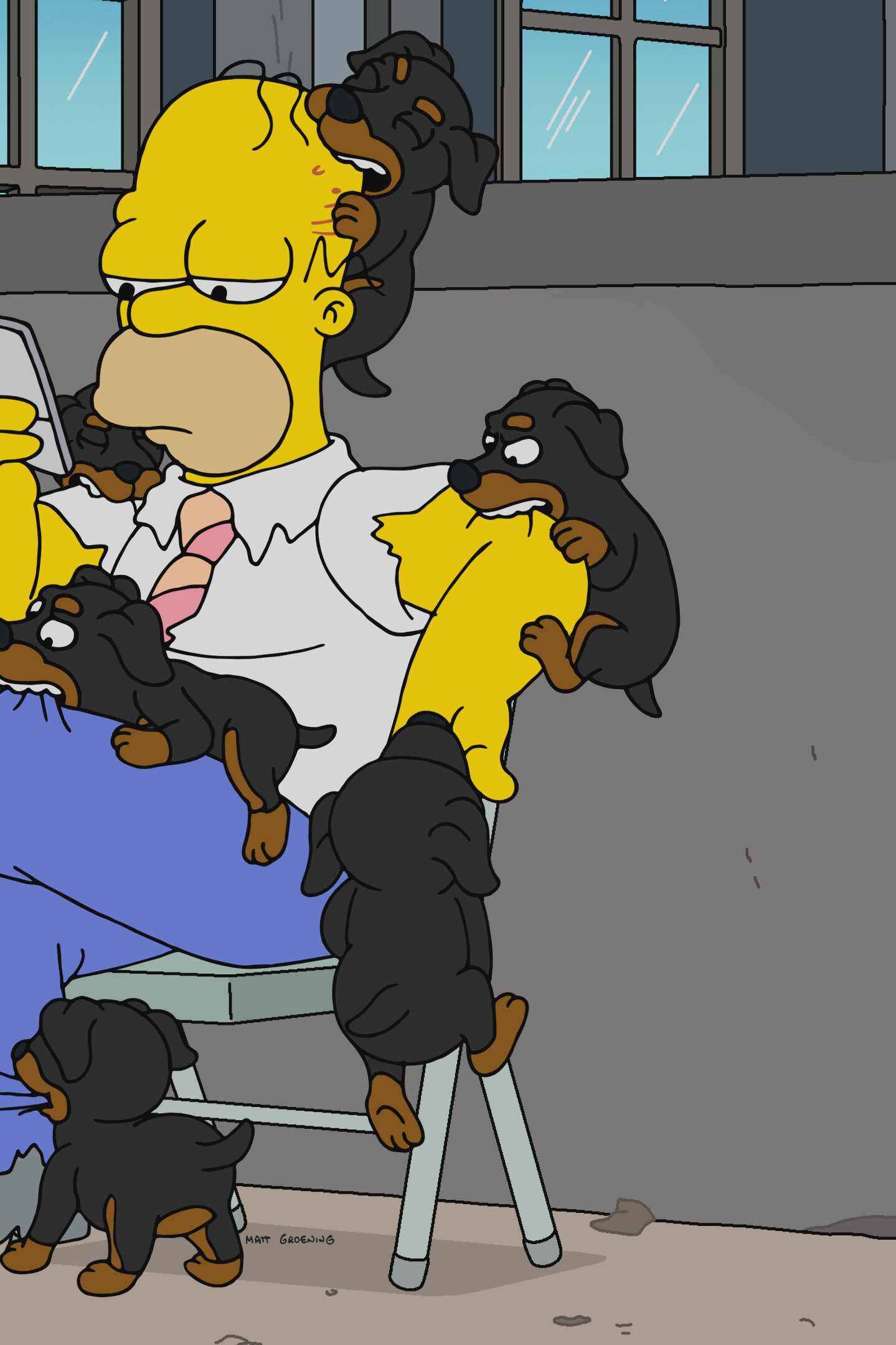 The Simpsons - Porträt eines jungen Lakaien in Flammen
